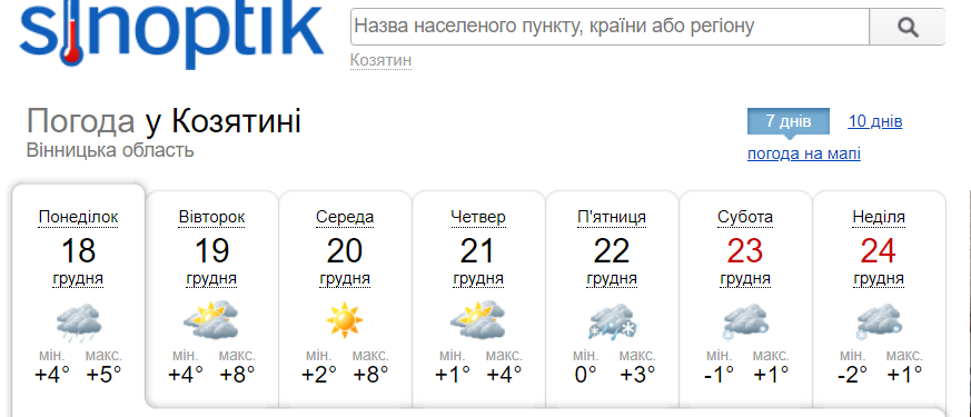 Новини Козятина - фото з Тиждень буде теплий та вогкий, з відлигою