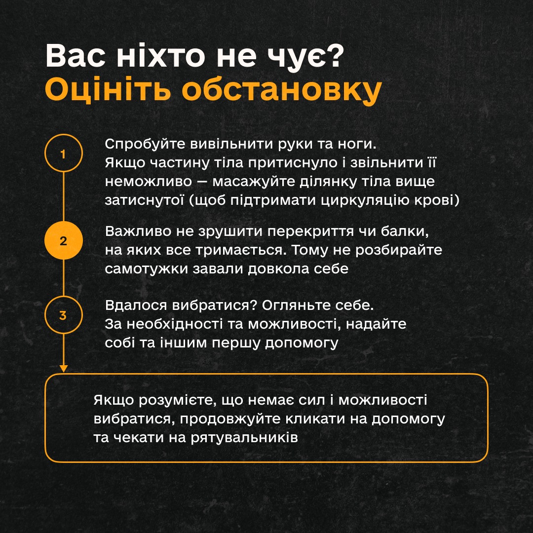 Новини Тернополя - фото з Що робити, якщо потрапили під завал? Інструкція
