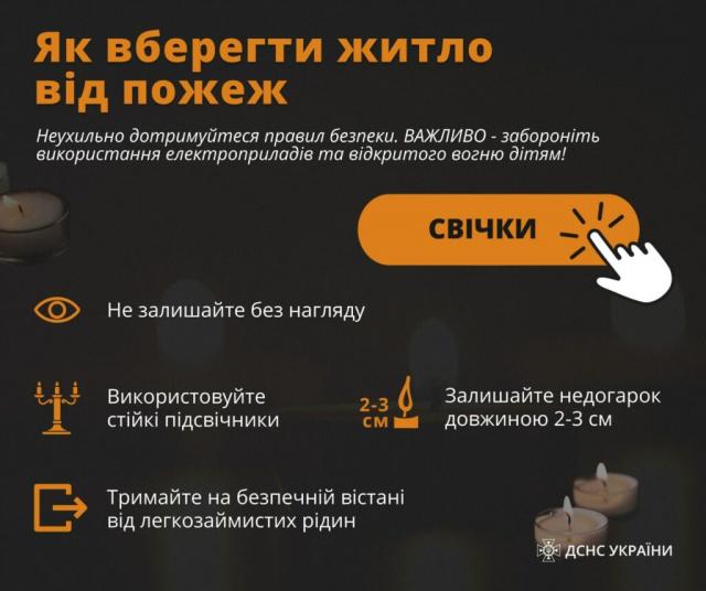 Новини Житомира - фото з Відключення електроенергії: убезпечте себе, близьких і житло від пожежі. ІНФОГРАФІКА. ВІДЕО