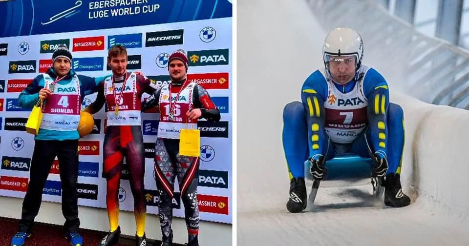 Новини Тернополя - фото з Спортсмен з Тернопільщини здобув срібло на чемпіонаті з саного спорту На зображенні може бути: 4 людини та текст