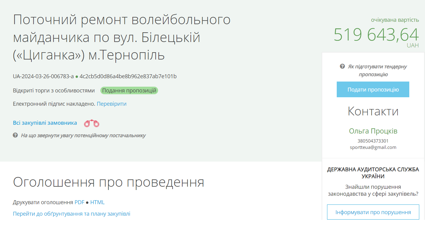 Новини Тернополя - фото з Волейбольний майданчик на Циганці планують ремонтувати: у якому він стані та що мають робити