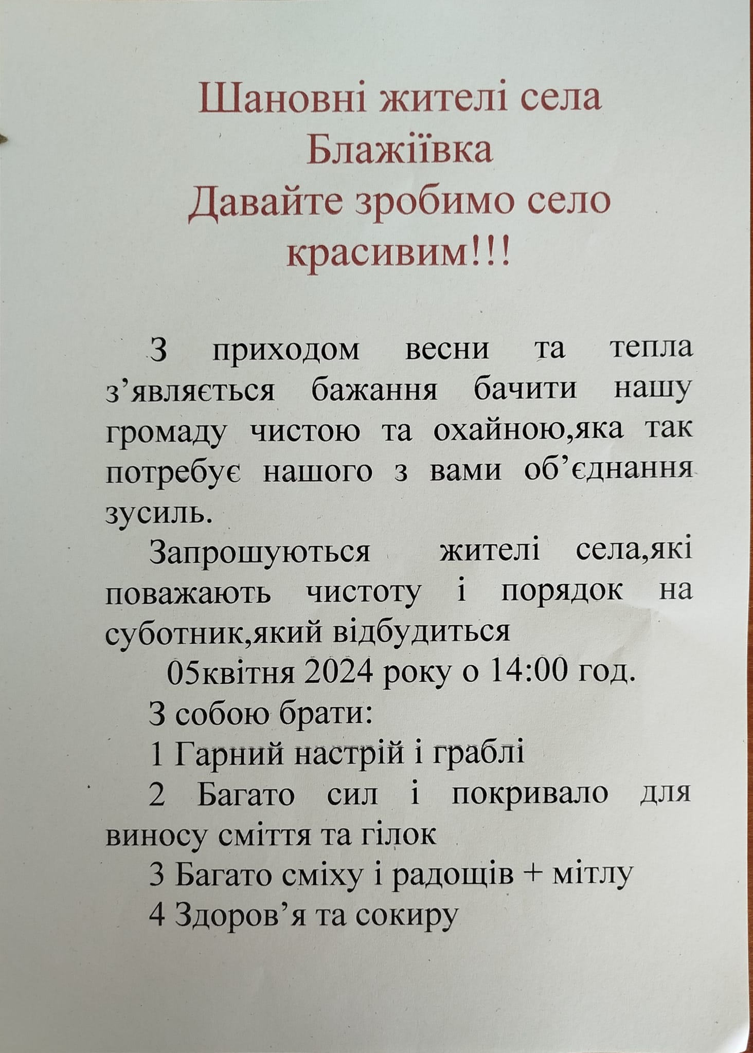 Новини Козятина - фото з Гарний настрій, граблі і покривало: як блажіївчани чепурили своє село