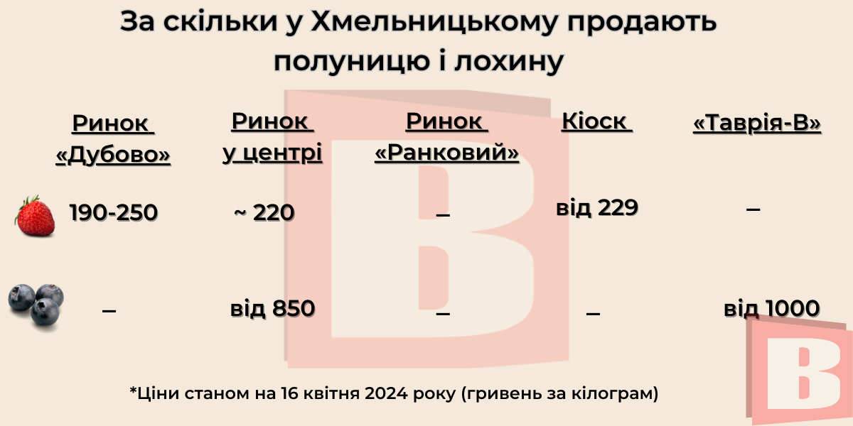 Новини Хмельницького - фото з Які ціни на полуницю і лохину в Хмельницькому (ІНФОГРАФІКА)