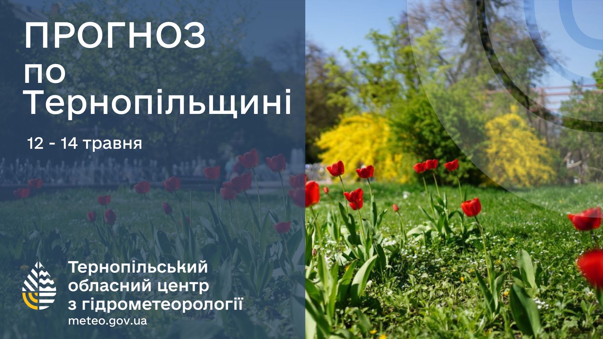 На зображенні може бути: текст «ПРОГНОЗ по Терноп.льщин. 12- 12-14 14 травня Тернопйльський обласний центр 3 гίдрометеоролог meteo.gov.ua»