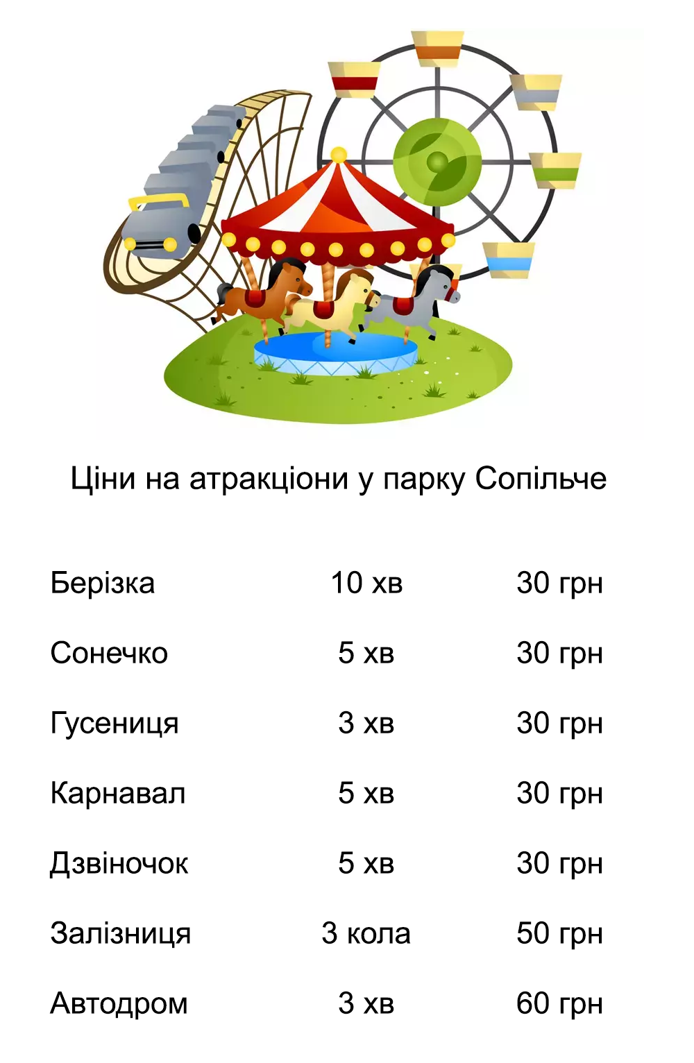 Новини Тернополя - фото з Скільки коштують квитки на атракціони в парках Тернополя