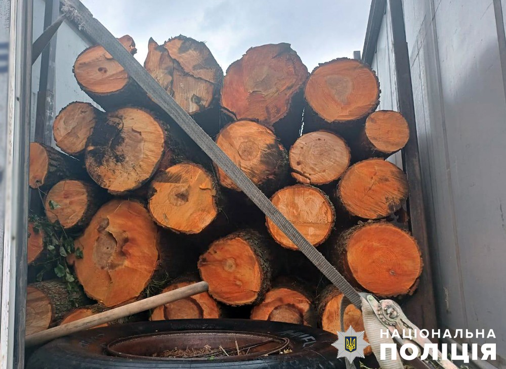 у курненській громаді поліцейські затримали автомобіль з нелегальним лісом