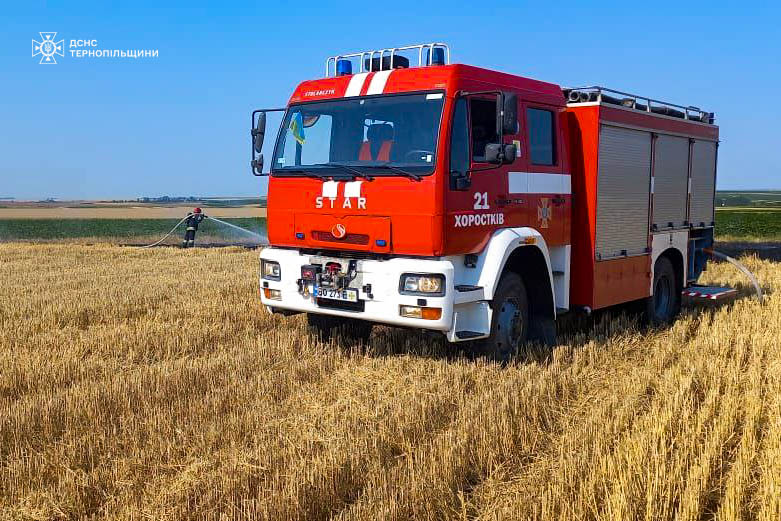 Новини Тернополя - фото з В Чернихівцях на Збаражчині горів будинок На зображенні може бути: 1 особа, швидка допомога, комбайн та текст