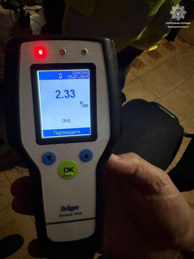 Новини Вінниці - фото з На трасі зупинили водія з 12-кратним перевищенням норми алкоголю