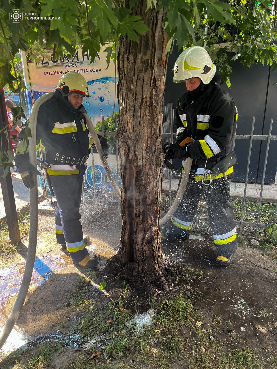 Новини Тернополя - фото з Вночі в Тернополі знову горів дачний будинок. Цього разу на Овочевій На зображенні може бути: 2 людини, дерево та текст