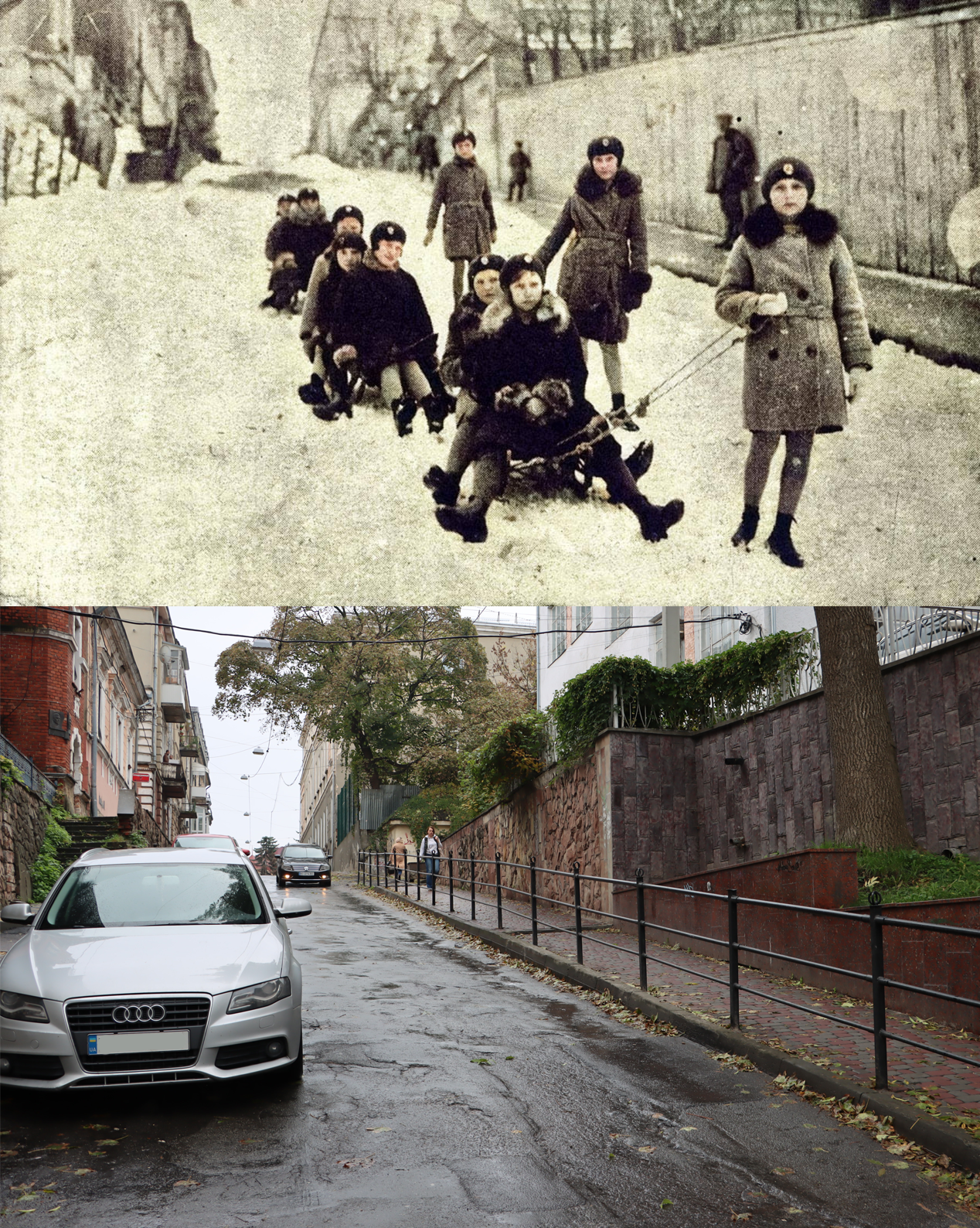 Новини Тернополя - фото з Був костел, швейна фабрика, а тепер будівля руйнується: відтворили ретро фото з одного ракурсу