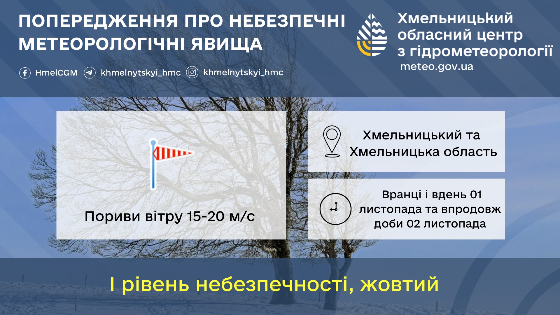 Новини Хмельницького - фото з Штормове попередження: прогноз погоди на 1 листопада для Хмельниччини
