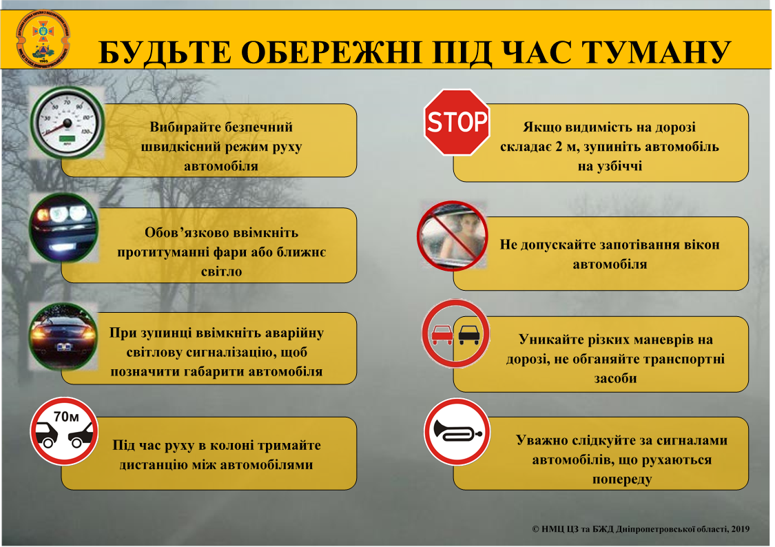 Новини Тернополя - фото з 5 листопада на Тернопільщині буде сильний туман. Що варто знати водіям та пішоходам Інформаційно-просвітницька пам'ятка "Будьте обережні під час туману"