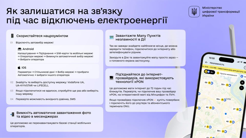 Новини Житомира - фото з Як залишатися на звʼязку під час знеструмлень?