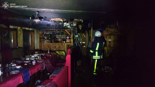 Новини Житомира - фото з Вночі горіла прибудова до кафе в Оліївці