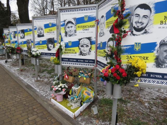 Новини Тернополя - фото з Рідні приносять ялинки та гірлянди до фотографій загиблих воїнів: який вигляд має Алея пам’яті