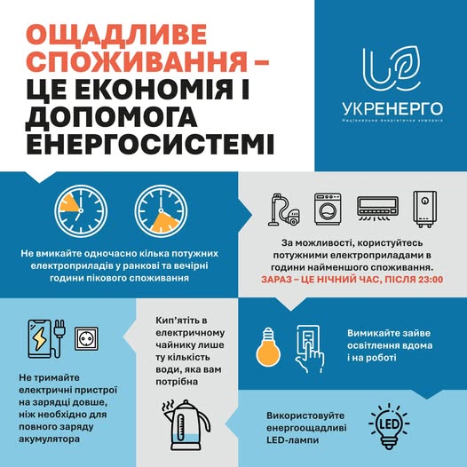 Новини Житомира - фото з Ощадливе споживання - це економія і допомога енергосистемі Можливо, це зображення (текст)