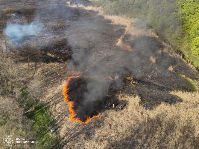 Новини Вінниці - фото з На Вінниччині за дабу вигоріли 20 гектарів сухої трави та очерету