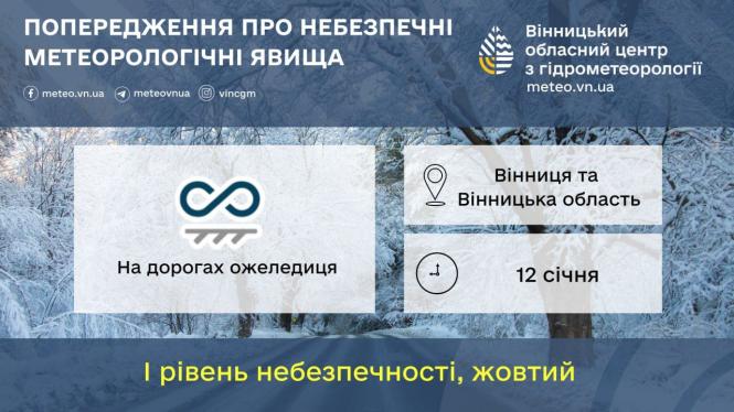 Новини Вінниці - фото з Попереджають про ожеледицю. Поради водіям та пішоходам