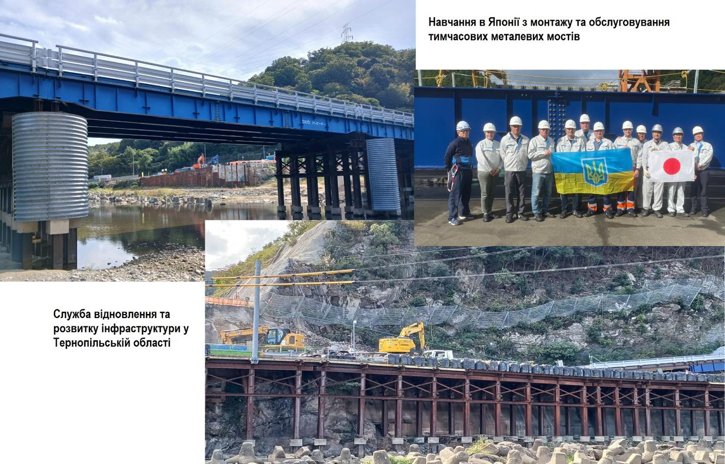 Новини Тернополя - фото з За чиї гроші на Тернопільщині відремонтували п'ять мостів у 2024 році На зображенні може бути: 5 людей, потяг, Панамський канал та текст