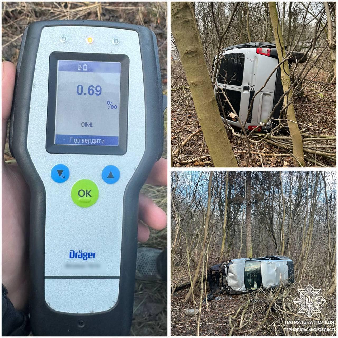 Новини Тернополя - фото з На Тернопільщині Citroen перекинувся у кювет: у водія виявили алкоголь в крові На зображенні може бути: текст