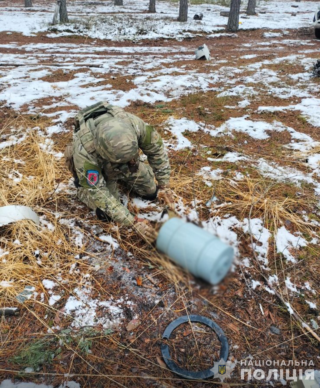 на житомирщині вибухотехніки поліції знищили бойову частину ворожого безпілотника