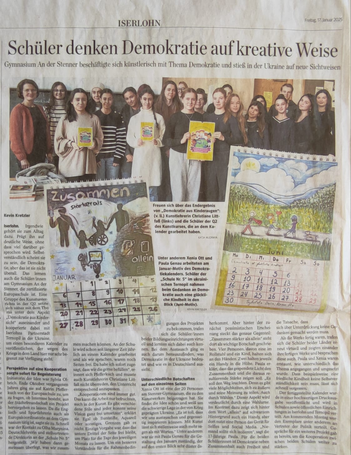 Новини Тернополя - фото з Учні Тернополя створили ексклюзивний календар та зібрали понад 90 тис. грн на армію