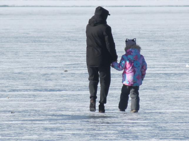 Новини Тернополя - фото з Гуляють, фотографуються та катаються на санках: тернополяни виходять на кригу Ставу