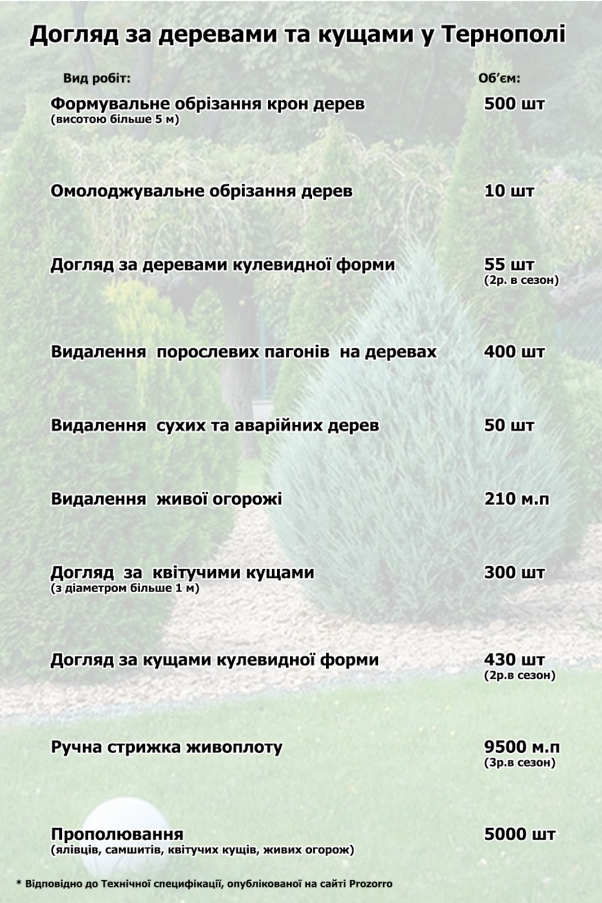 Новини Тернополя - фото з Понад 11 мільйонів планують витратити на догляд за насадженнями в Тернополі