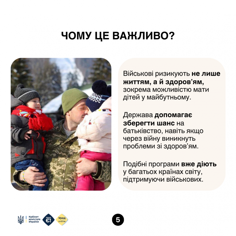 Новини Тернополя - фото з Уряд затвердив безоплатне зберігання репродуктивних клітин для військових: як це працюватиме?