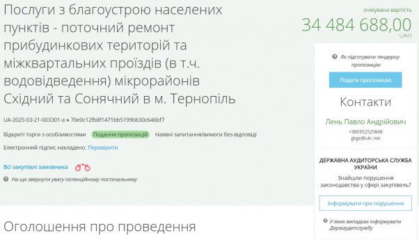 Новини Тернополя - фото з У Тернополі планують ремонтувати прибудинкові території: скільки коштів можуть витратити