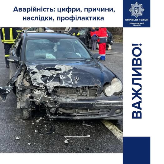 На зображенні може бути: 3 людини, автомобіль та текст «Аварййнисть: цифри, причини, насл.дки, профίлактика ПАТРУЛЬНА ПАТРУЛЬНАПОЛЦЯ полицЯ ТернОПИЬсЬКо ько ОБЛАСТИ ОБЛАСТИ ВАЖЛИВО! ВАЖ»