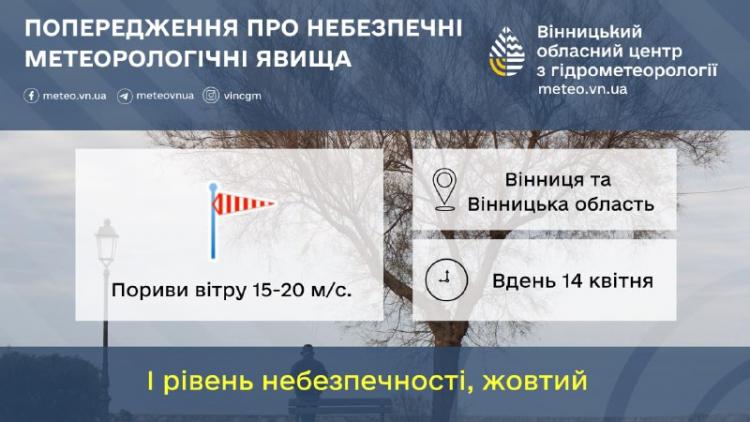 Новини Вінниці - фото з На Вінниччині очікуються заморозки та сильний вітер. Синоптики попереджають про погіршення погоди