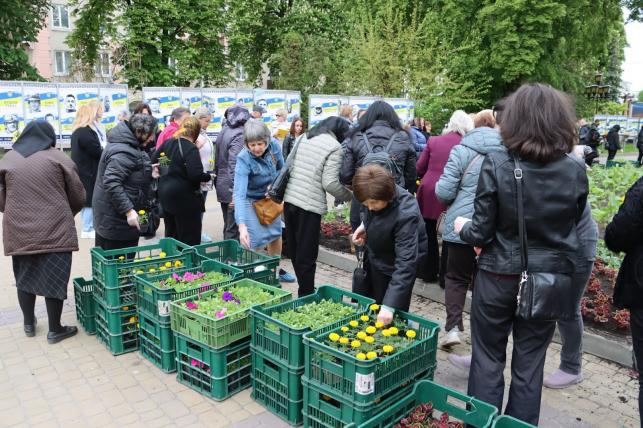Новини Тернополя - фото з Матері полеглих Героїв висадили квіти у центрі Тернополя