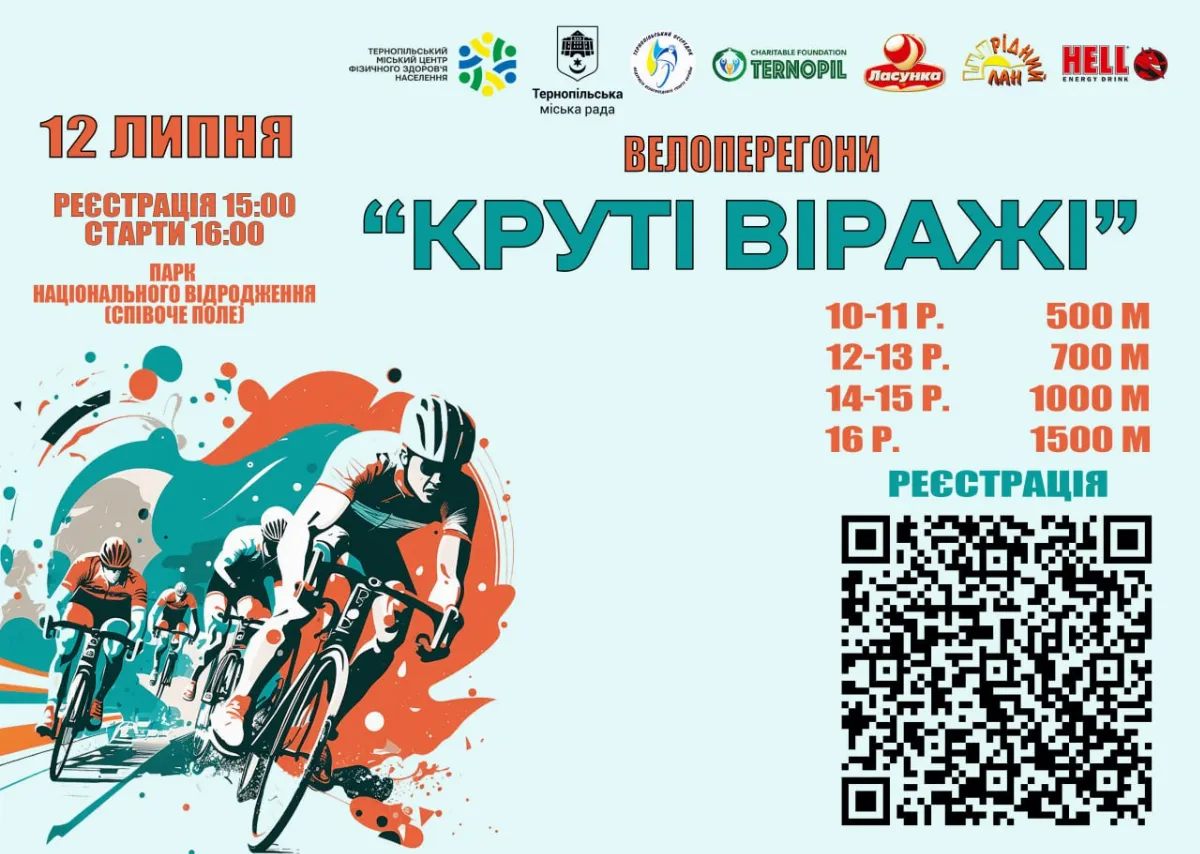 Новини Тернополя - фото з Велозмагання «Круті віражі» для підлітків проведуть у Тернополі