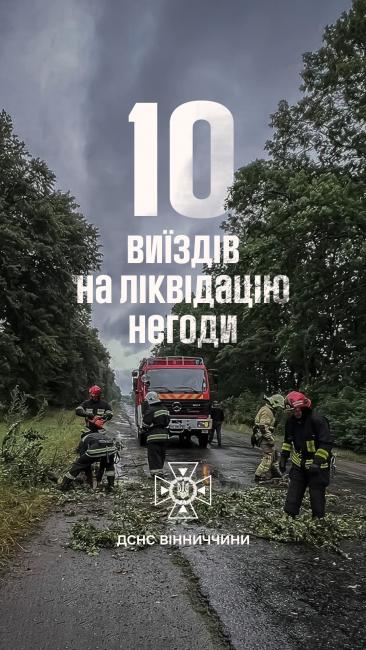 Новини Вінниці - фото з Рятувальники Вінниччини десяток разів виїжджали на виклики через зливи та шквальний вітер