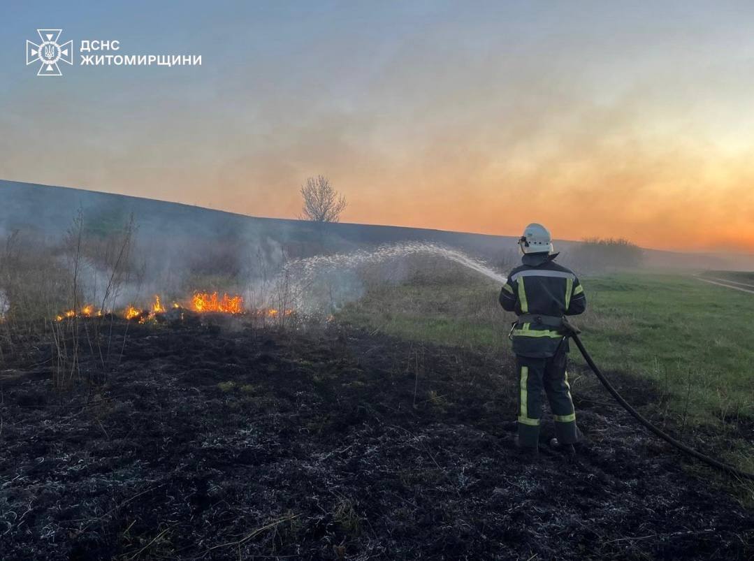 Новини Житомира - фото з На Житомирщині за минулу добу тричі горіла суха трава та сміття