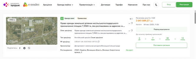 Новини Вінниці - фото з Промислова земля за три мільйони. Виставили на аукціон ділянку під забудову на Енергетичній