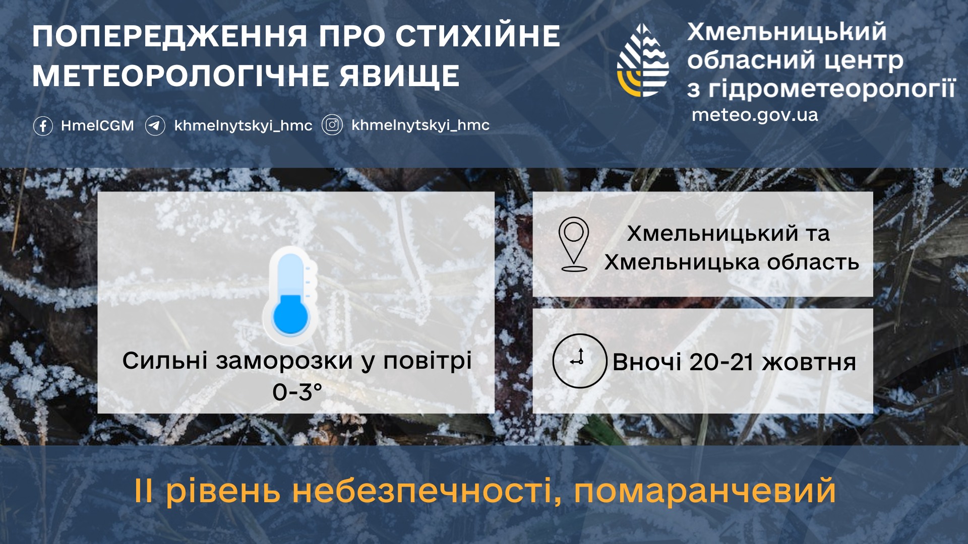 Новини Хмельницького - фото з Заморозки не відпускають: якою буде погода на Хмельниччині 21 жовтня На Хмельниччині вдарять сильні заморозки