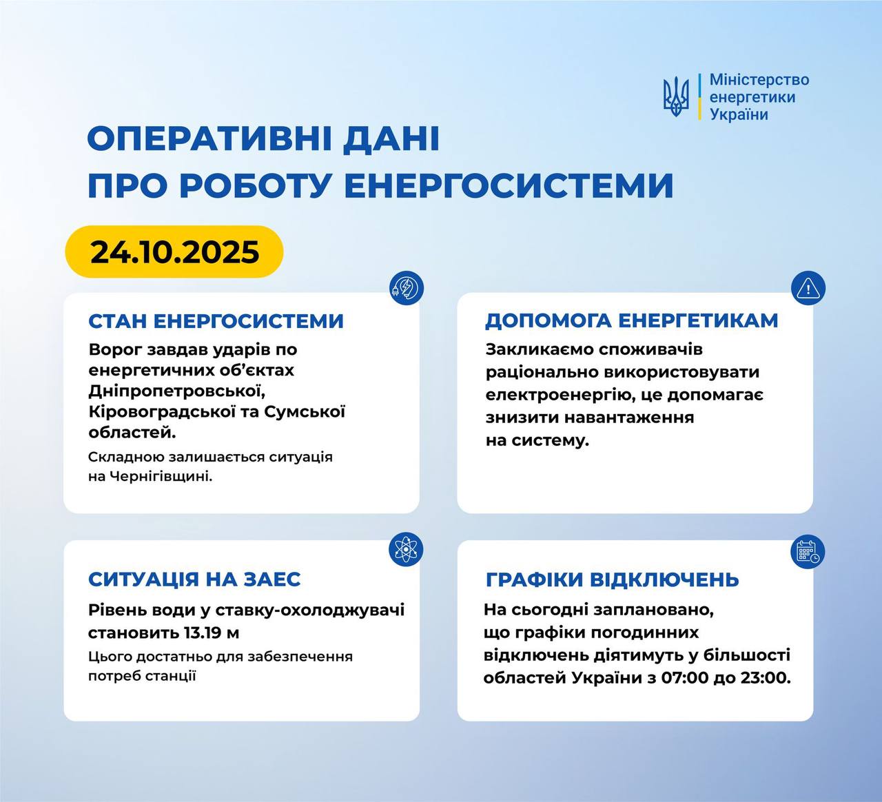 Новини Тернополя - фото з Графіки відключень світла 24 жовтня діятимуть у більшості областей (ОНОВЛЕНЕ)
