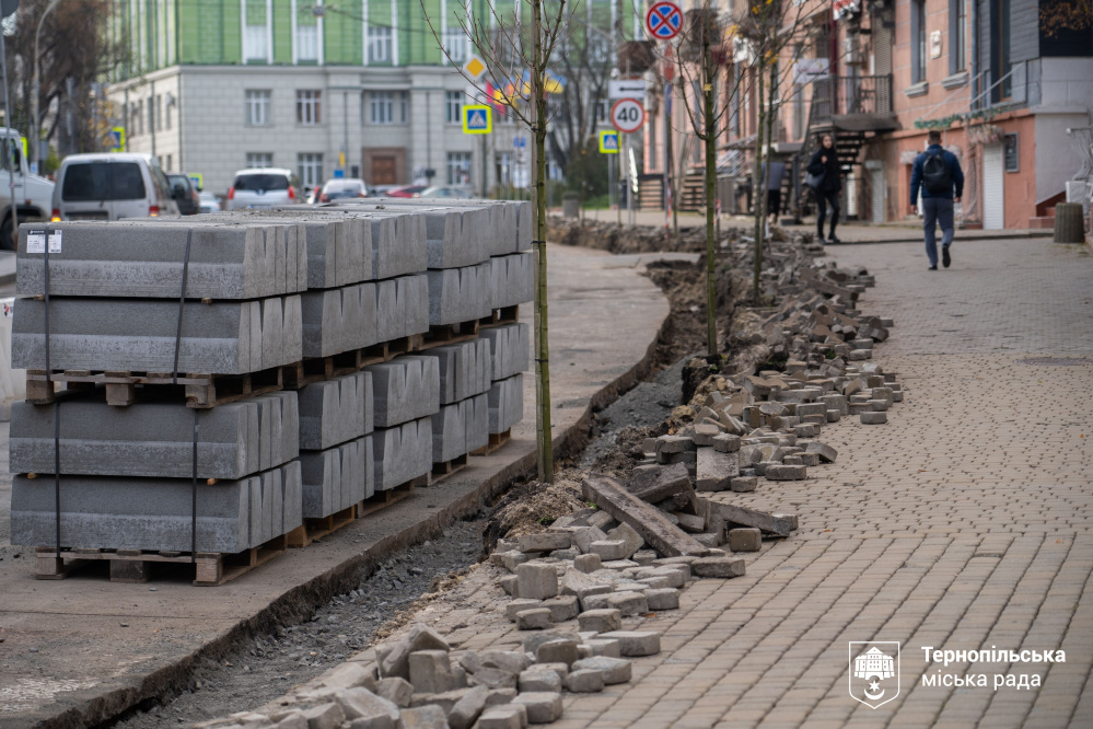 Новини Тернополя - фото з Біля будівлі міськради розрили тротуар: що там роблять