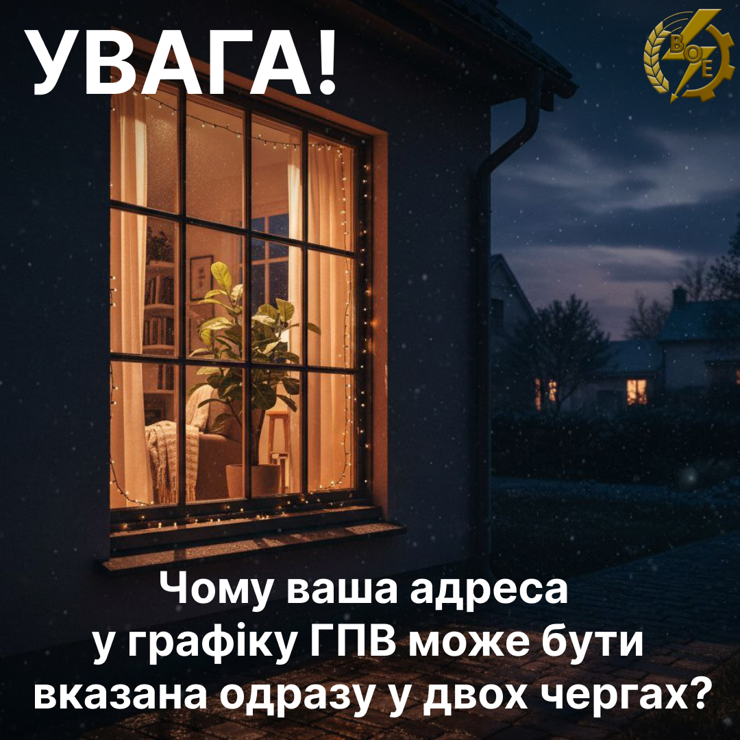 Новини Козятина - фото з Чому ваша адреса у графіку ГПВ може бути вказана одразу у двох чергах? — пояснюють енергетики