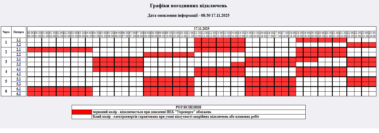 Новини Житомира - фото з Графіки відключення світла на 17 листопада