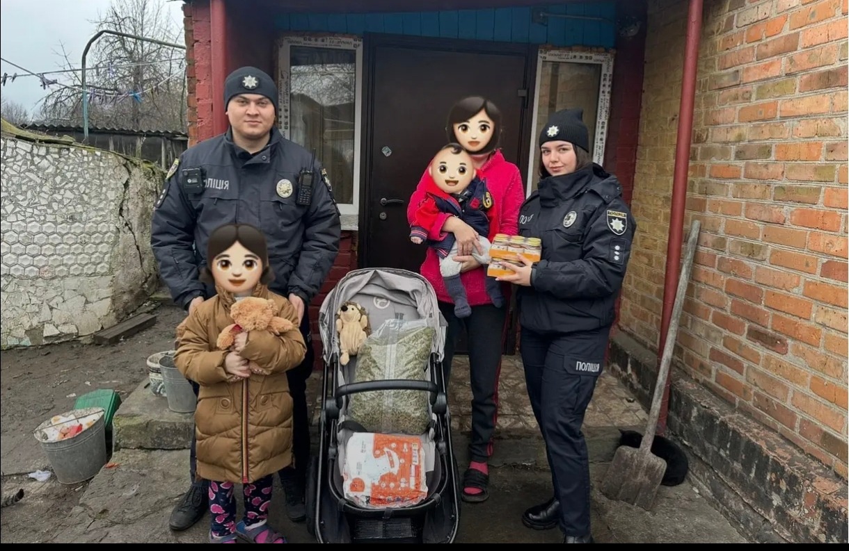 Новини Козятина - фото з Інспектори ювенальної превенції відвідали сім’ю ВПО. Не з пустими руками