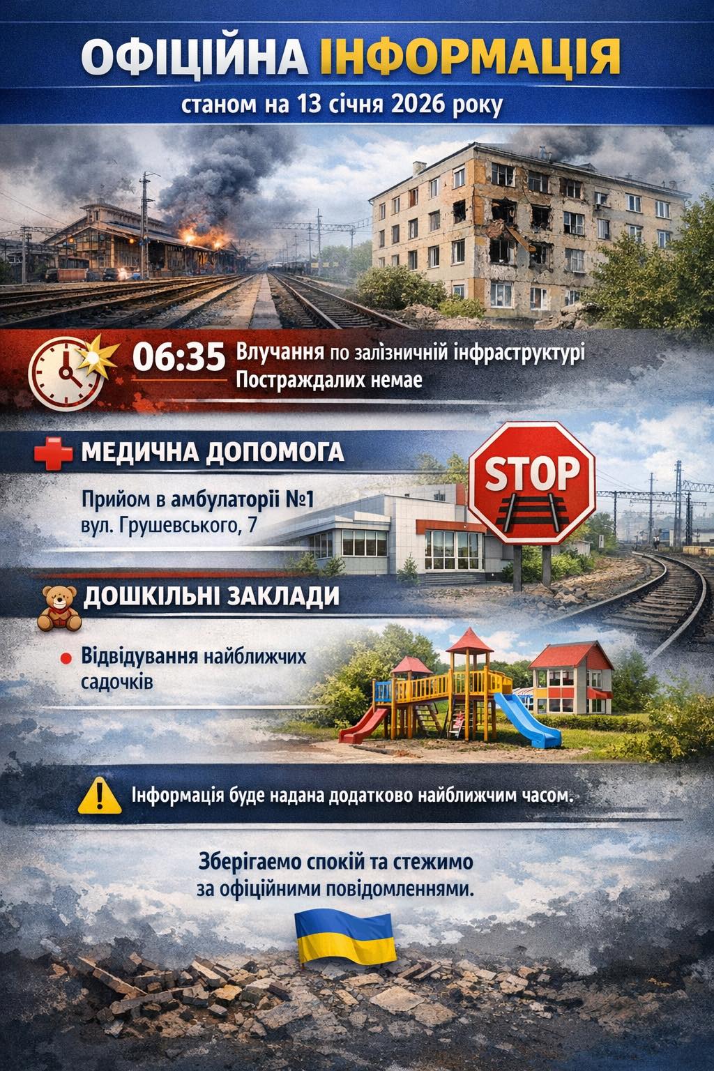 Новини Житомира - фото з У Коростені після ворожого ранкового удару проводяться обстеження постраждалого житлового фонду та іншої інфраструктури, рух потягів зупинено