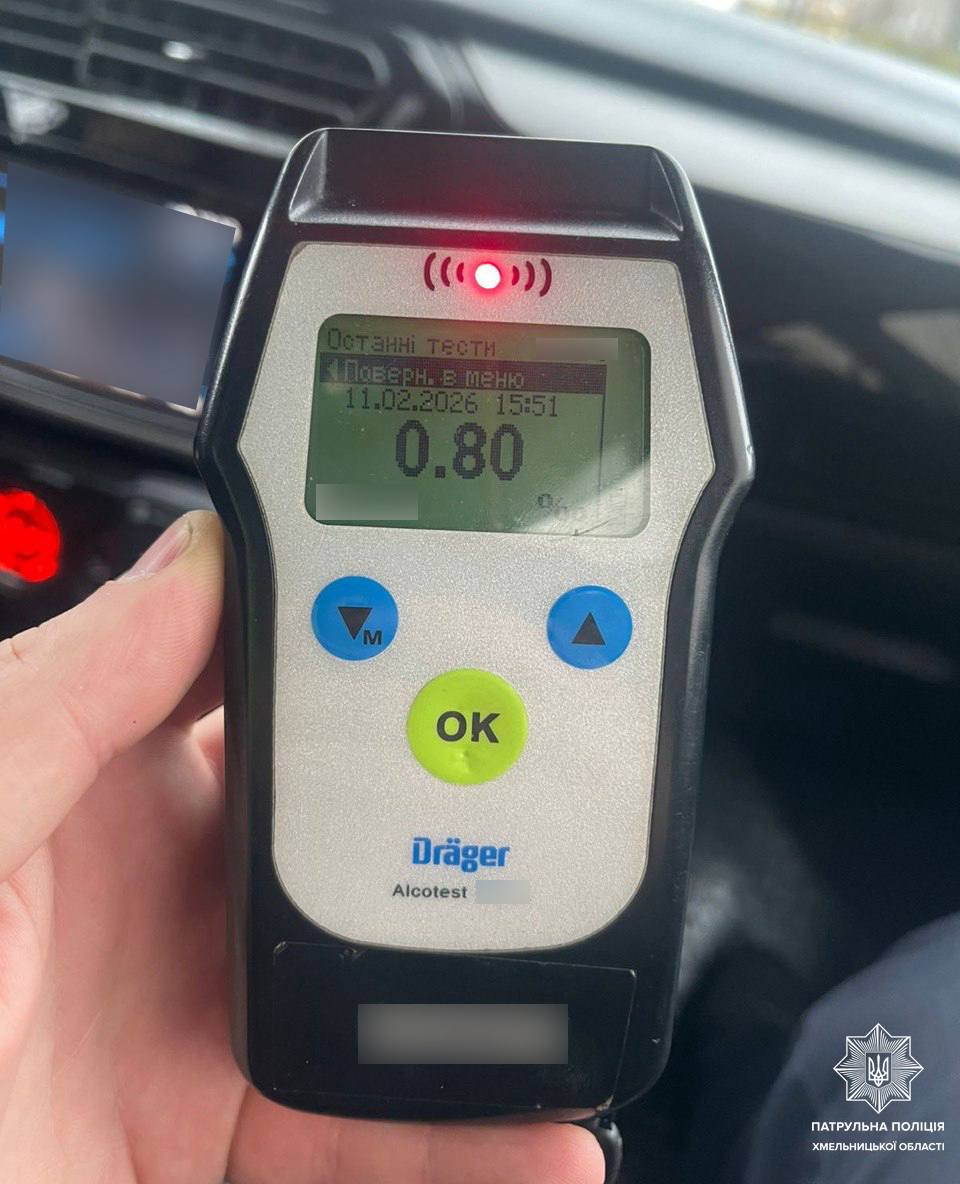 У Хмельницькому зупинили водія напідпитку 
