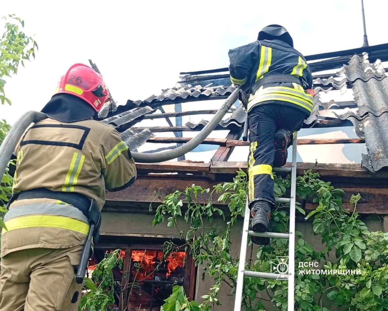 Новини Житомира - фото з 12 рятувальників та 3 одиниці техніки працювали над ліквідацією пожежі в с. Корчівка