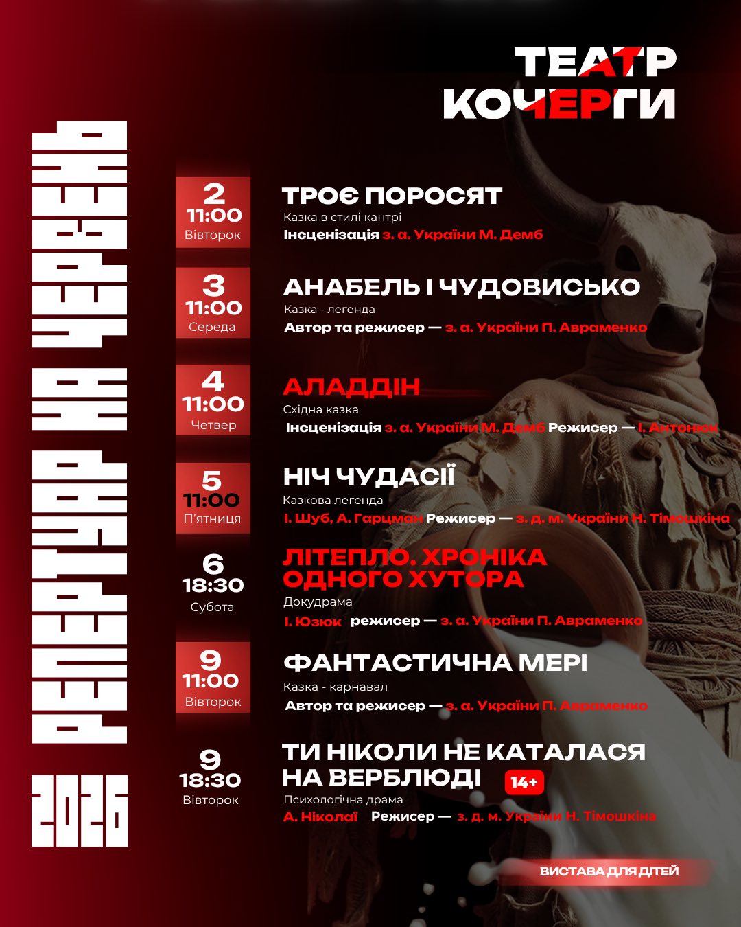 Новини Житомира - фото з Житомирський театр Кочерги запрошує на вистави червня!