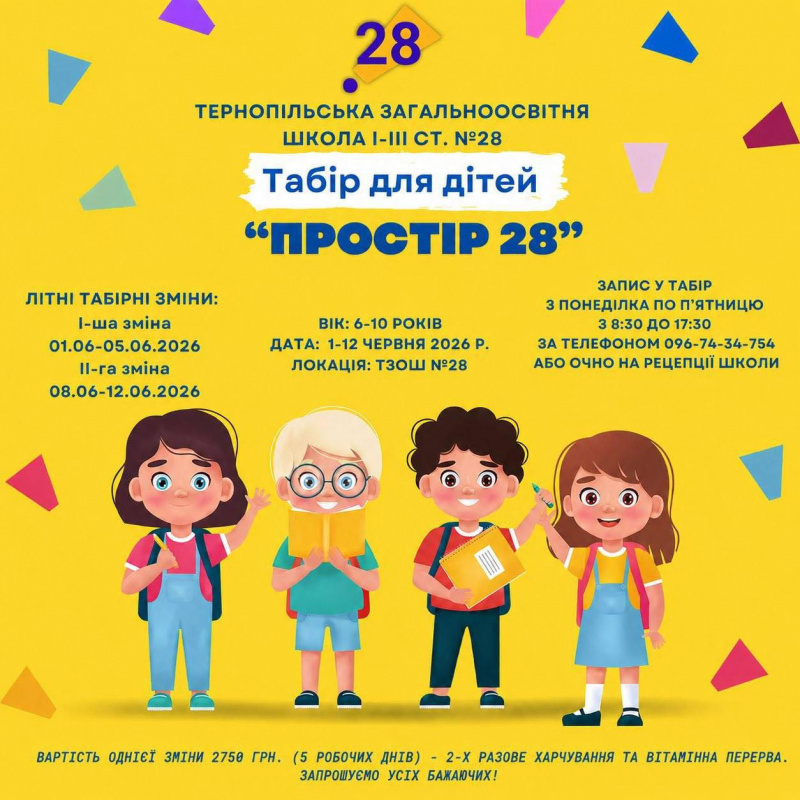 Новини Тернополя - фото з Пришкільні табори працюватимуть у 12 закладах освіти Тернополя