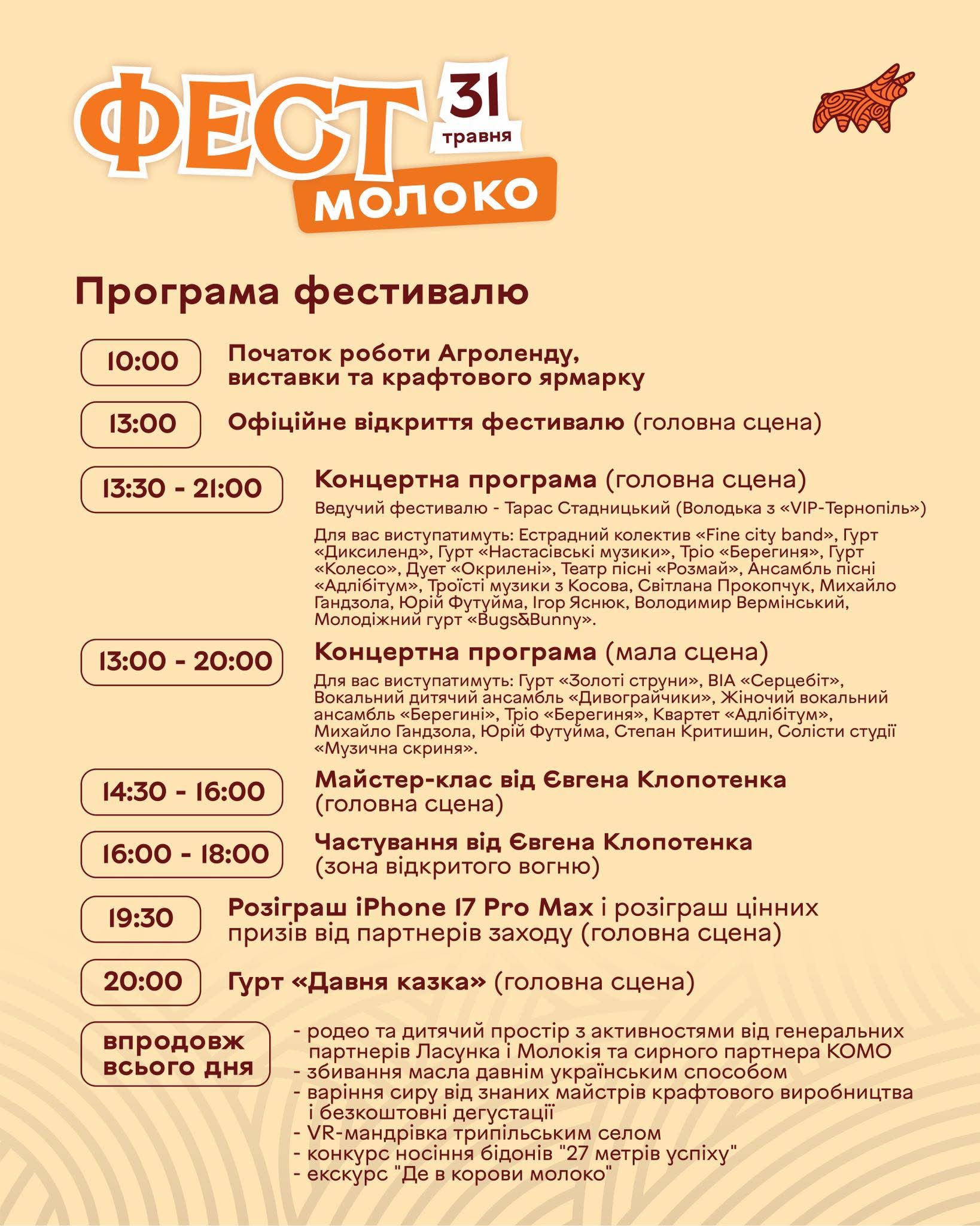 Новини Тернополя - фото з У етнопарку «Агроленд» відбудеться Національний фестиваль молока. Для гостей організували трансфер