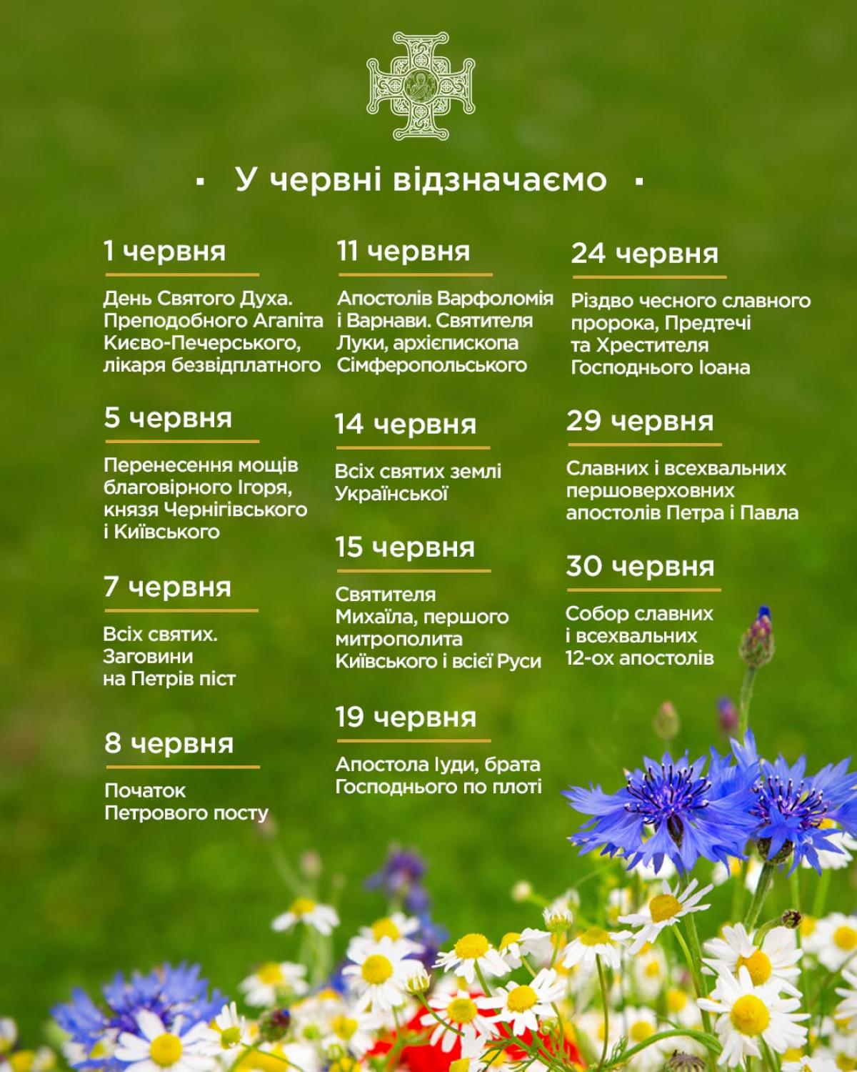 Новини Хмельницького - фото з Церковний календар на червень-2026: коли буде Петра-Павла та Івана Церковний календар на червень-2026